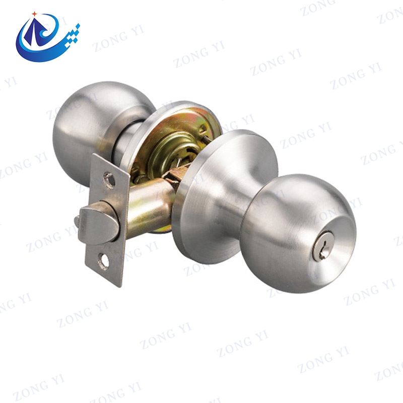 Kunci Pintu Tubular Knob Bentuk Bola Biasa Stainless Steel